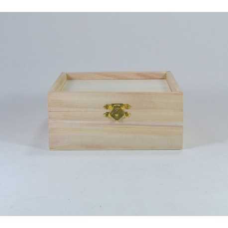 Cutie lemn - 14x14x6cm Obiect decorabil din lemn 5054/B