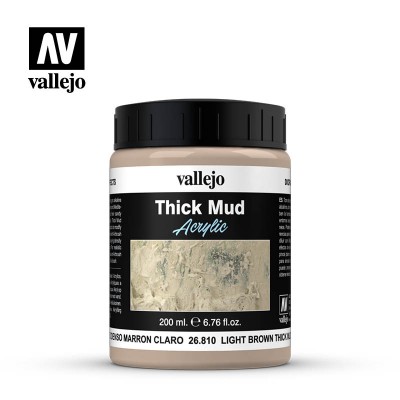 Thick Mud textures Vallejo 200ml - Light Brown Mud