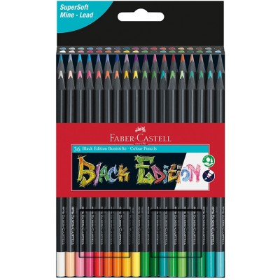 Set 36 creioane colorate Black Edition - Faber Castell