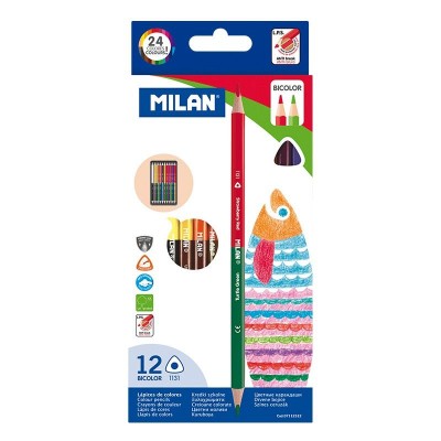 Set 12 creioane colorate BICOLOR MILAN