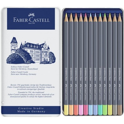Set 12 creioane acuarelabile Faber-Castell - Nuante pastel