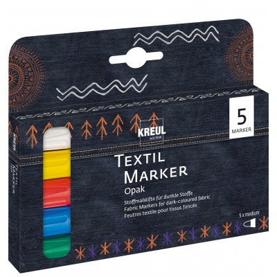 Set 5 markere textile C Kreul - Opac