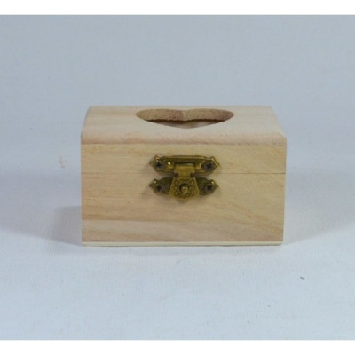 Cutie lemn cu inima decupata - Obiect decorabil din lemn 5235