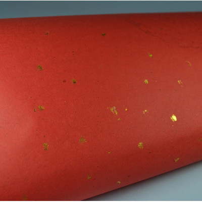 Hartie de orez manuala cu schlagmetal auriu 66x135 cm